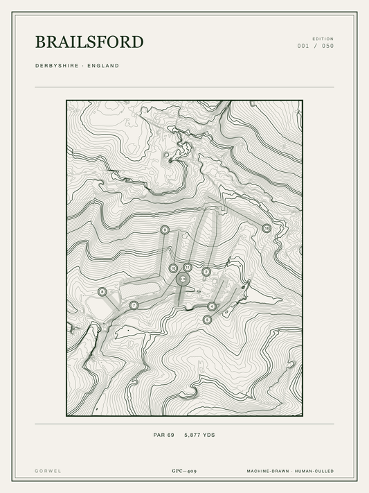 Brailsford Golf Course Print | Topographic Map Wall Art