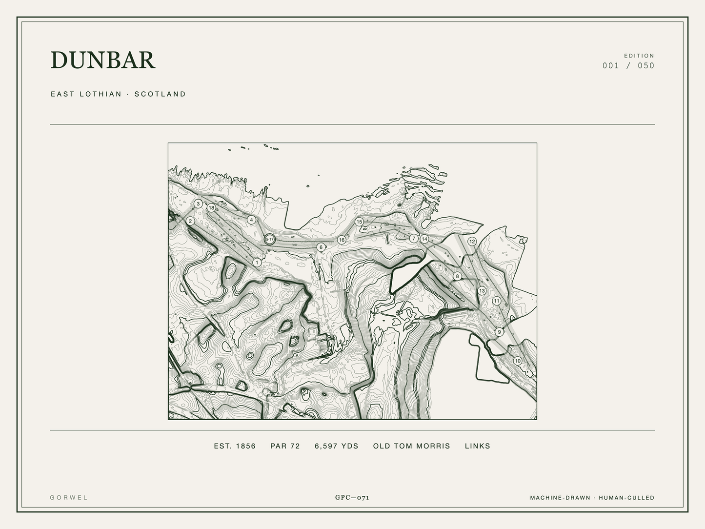 Dunbar Golf Course Print | Topographic Map Wall Art