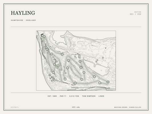 Hayling Golf Course Print | Topographic Map Wall Art