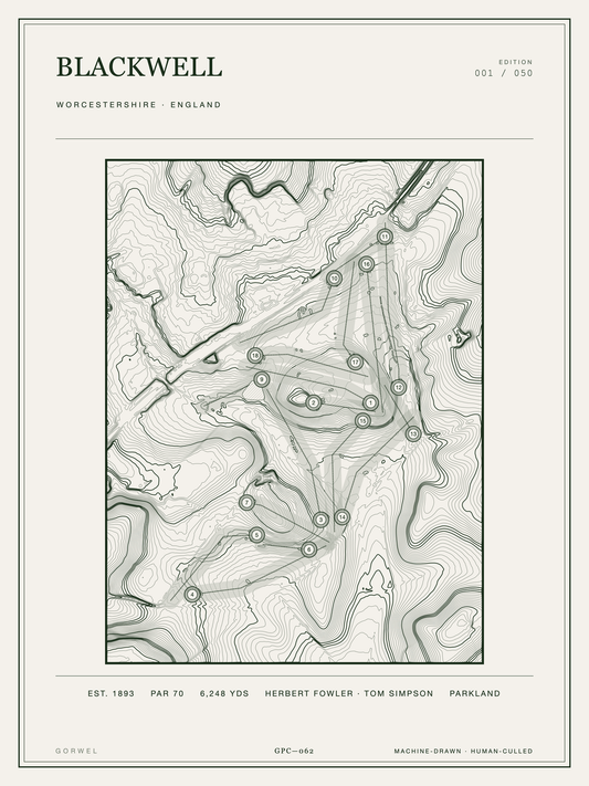 Blackwell Golf Course Print | Topographic Map Wall Art
