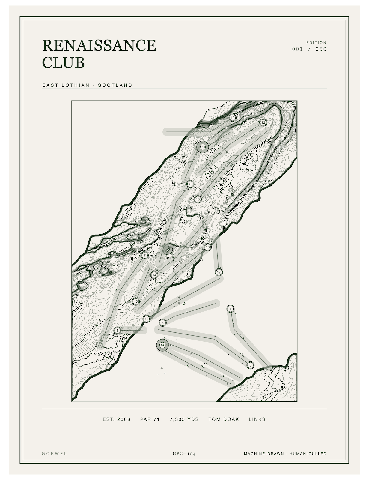 Renaissance Club Golf Course Print | Topographic Map Wall Art
