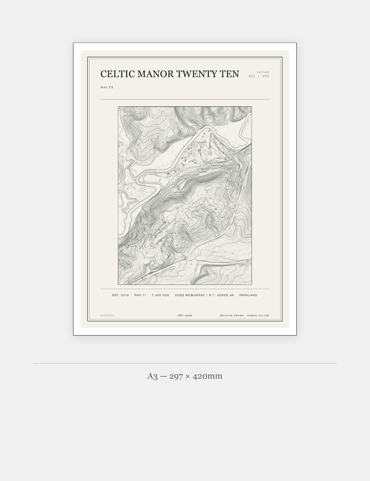 Celtic Manor Twenty Ten Golf Course Print | Topographic Map Wall Art