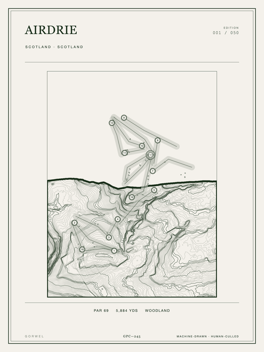 Airdrie Golf Course Print | Topographic Map Wall Art