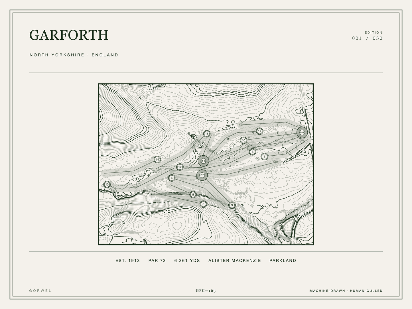 Garforth Golf Course Print | Topographic Map Wall Art