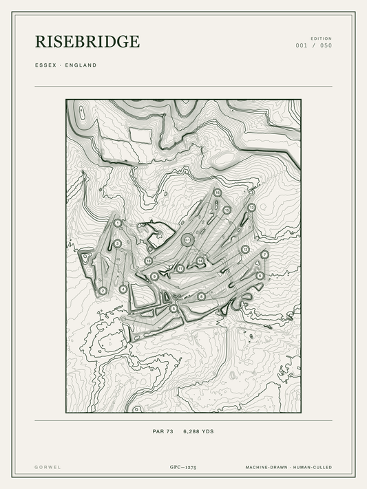 Risebridge Golf Course Print | Topographic Map Wall Art