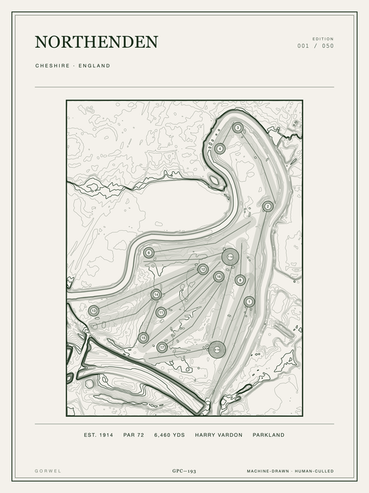Northenden Golf Course Print | Topographic Map Wall Art