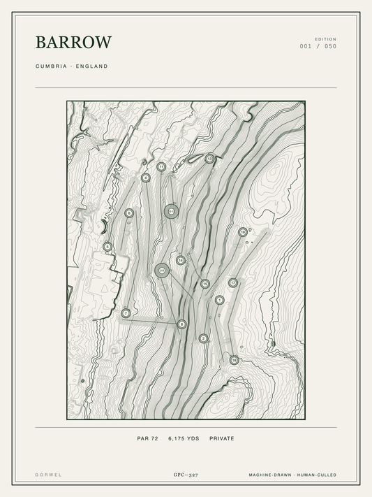 Barrow Golf Course Print | Topographic Map Wall Art