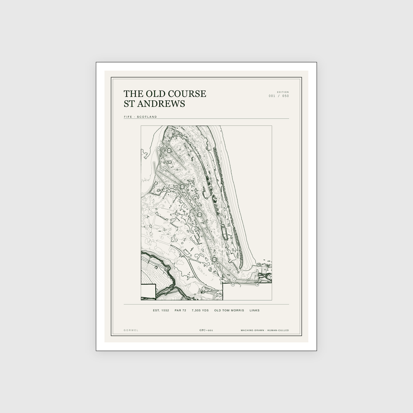 The Old Course St Andrews Golf Course Print | Topographic Map Wall Art