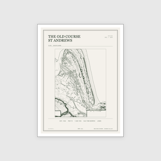 The Old Course St Andrews Golf Course Print | Topographic Map Wall Art
