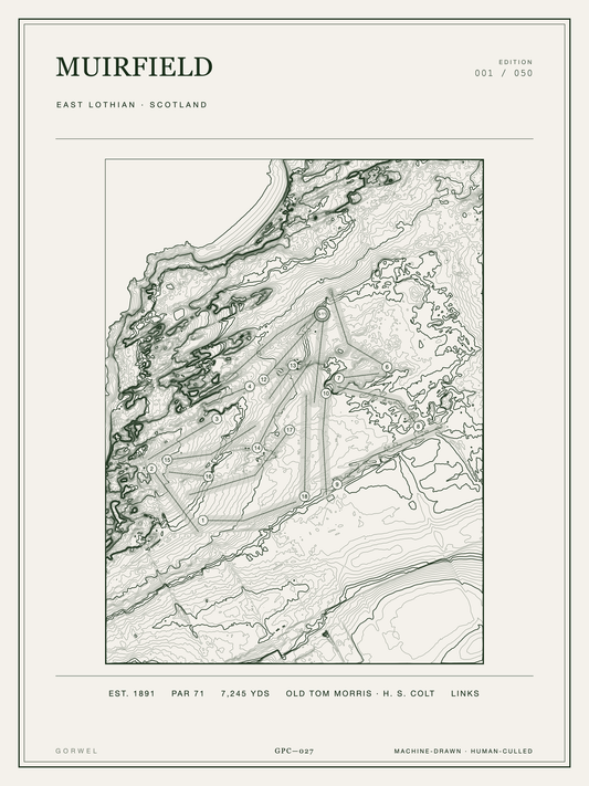 Muirfield Golf Course Print | Topographic Map Wall Art