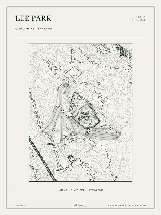 Lee Park Golf Course Print | Topographic Map Wall Art
