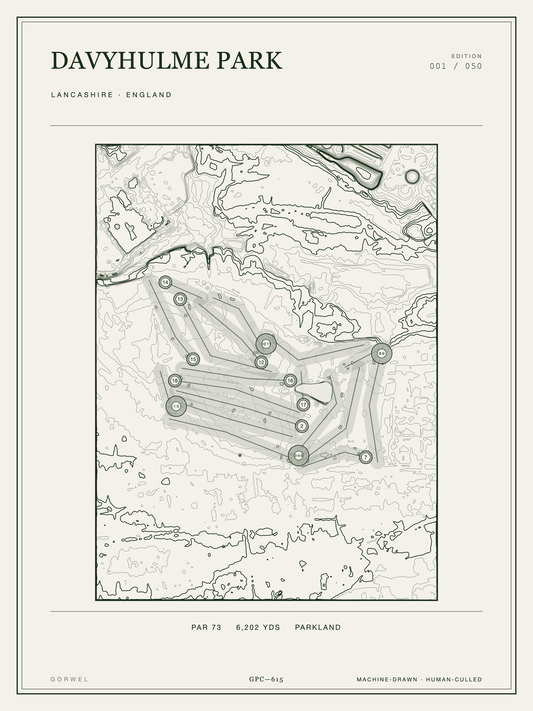 Davyhulme Park Golf Course Print | Topographic Map Wall Art