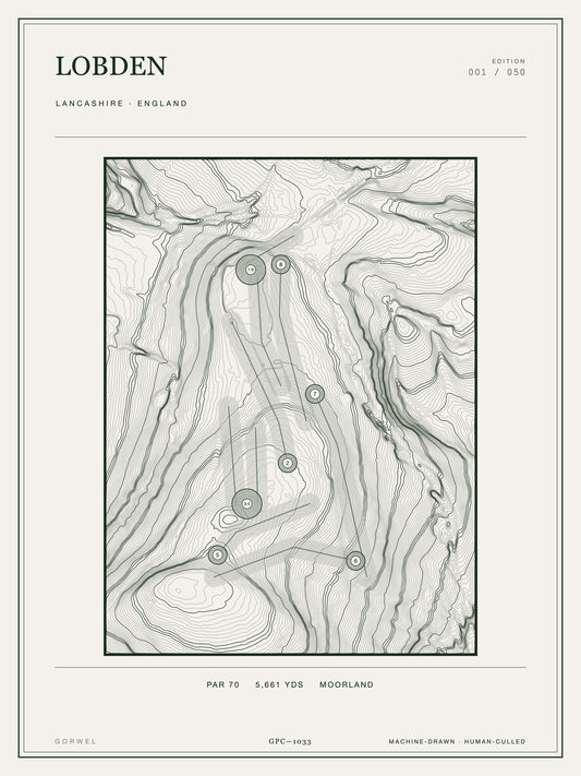 Lobden Golf Course Print | Topographic Map Wall Art