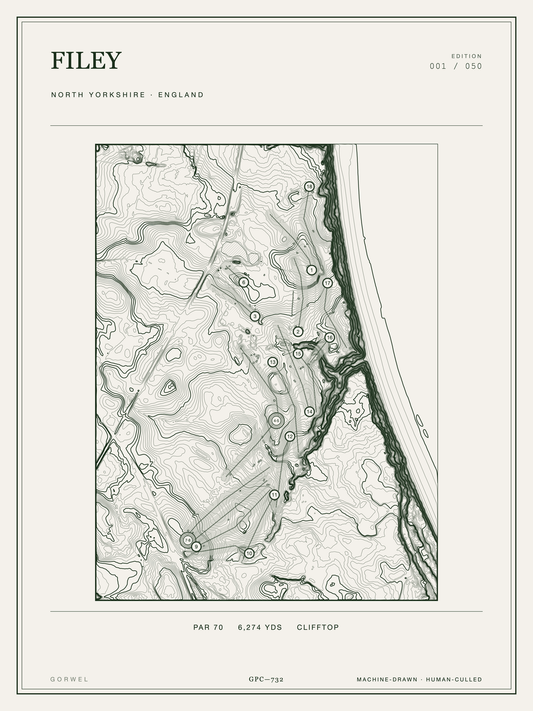 Filey Golf Course Print | Topographic Map Wall Art