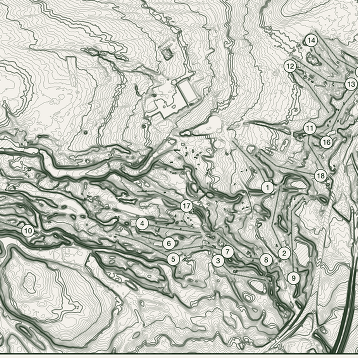 Gleneagles King'S Golf Course Print | Topographic Map Wall Art