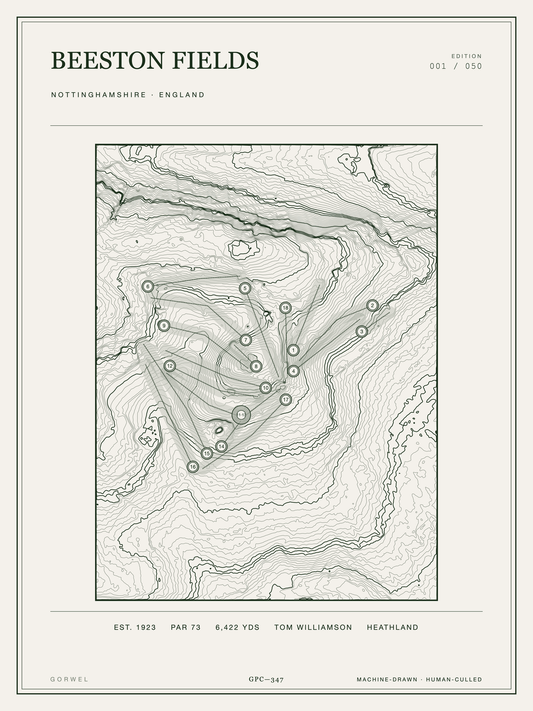 Beeston Fields Golf Course Print | Topographic Map Wall Art