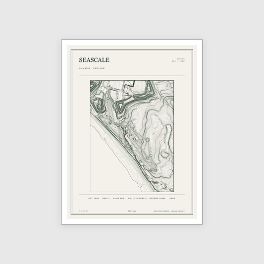 Seascale Golf Course Print | Topographic Map Wall Art