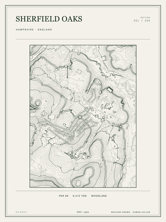 Sherfield Oaks Golf Course Print | Topographic Map Wall Art
