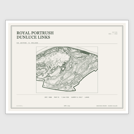 Royal Portrush Dunluce Links Golf Course Print | Topographic Map Wall Art