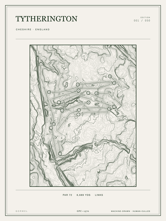 Tytherington Golf Course Print | Topographic Map Wall Art