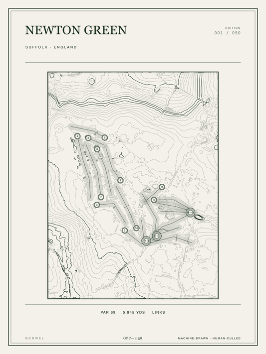 Newton Green Golf Course Print | Topographic Map Wall Art