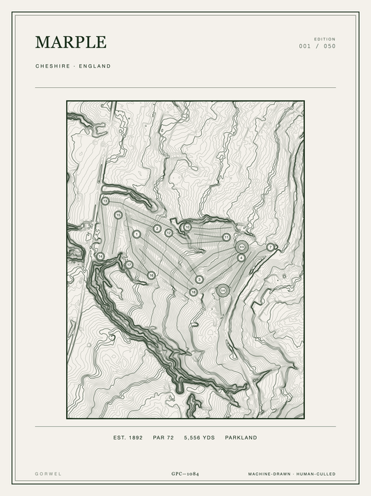 Marple Golf Course Print | Topographic Map Wall Art