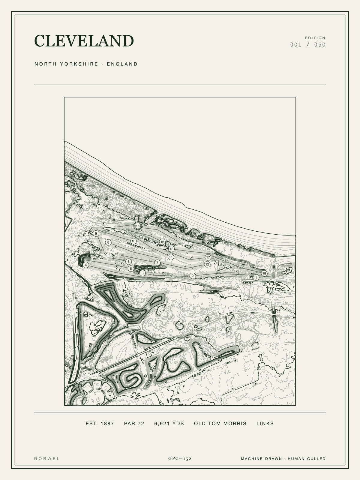 Cleveland Golf Course Print | Topographic Map Wall Art