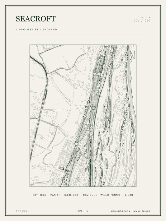 Seacroft Golf Course Print | Topographic Map Wall Art