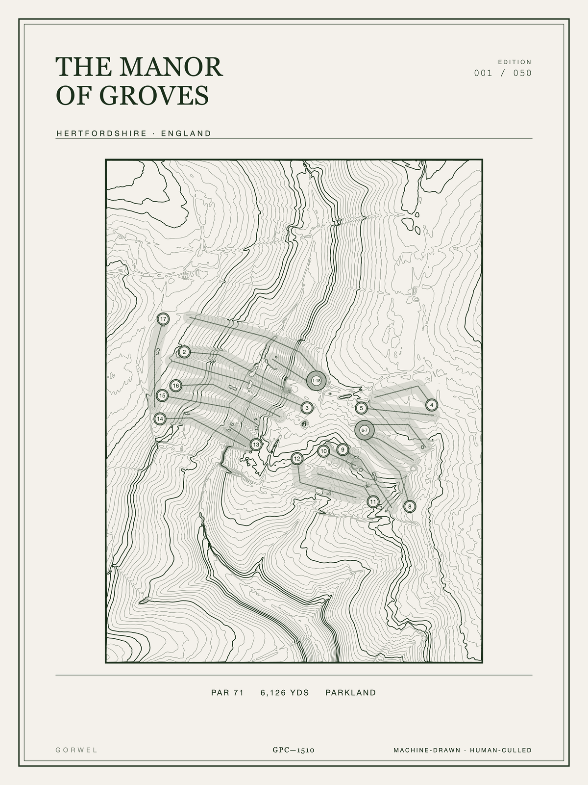 The Manor Of Groves Golf Course Print | Topographic Map Wall Art