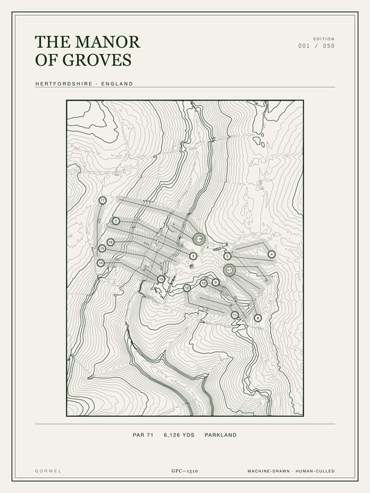 The Manor Of Groves Golf Course Print | Topographic Map Wall Art