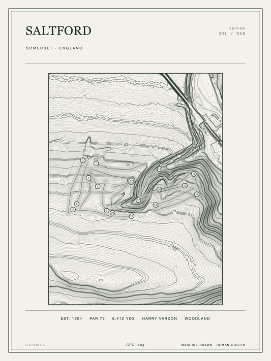 Saltford Golf Course Print | Topographic Map Wall Art