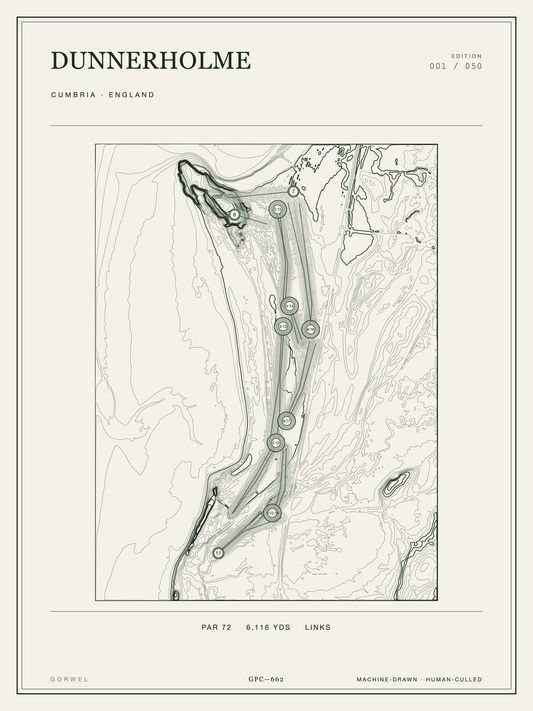 Dunnerholme Golf Course Print | Topographic Map Wall Art