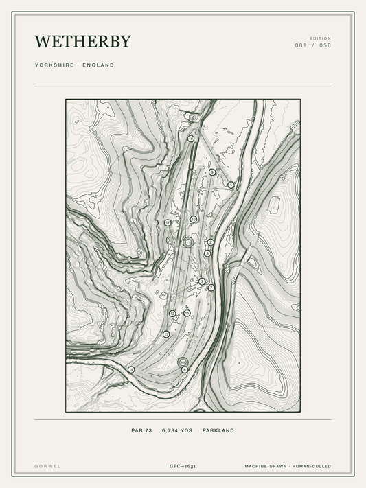 Wetherby Golf Course Print | Topographic Map Wall Art