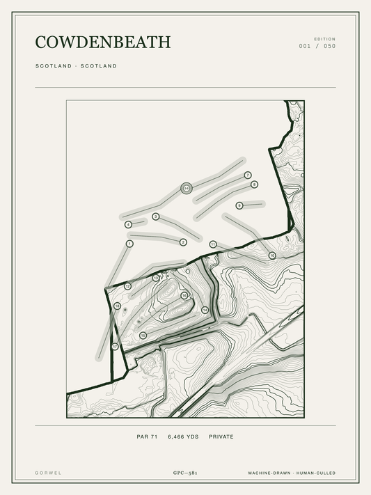 Cowdenbeath Golf Course Print | Topographic Map Wall Art