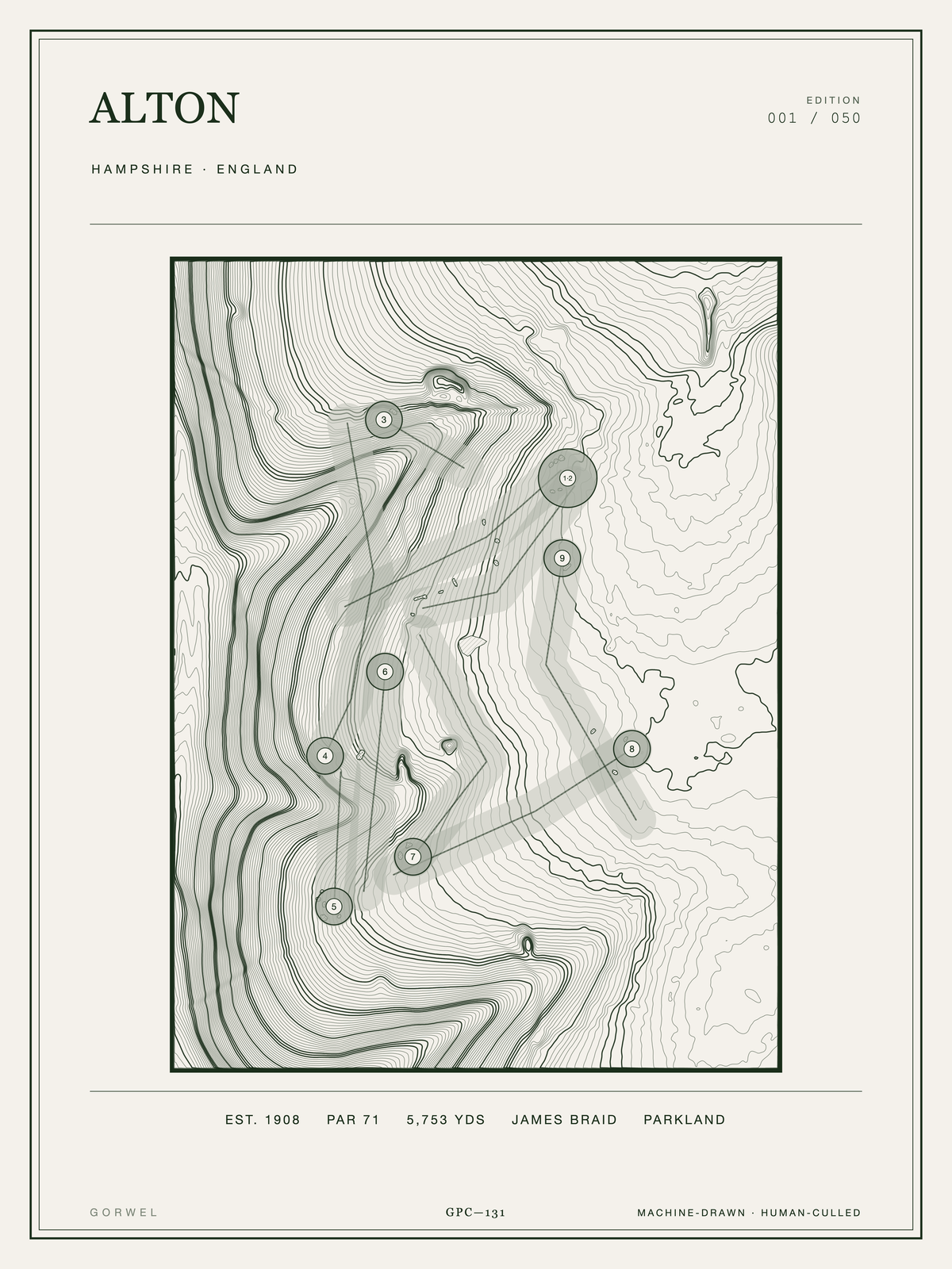 Alton Golf Course Print | Topographic Map Wall Art