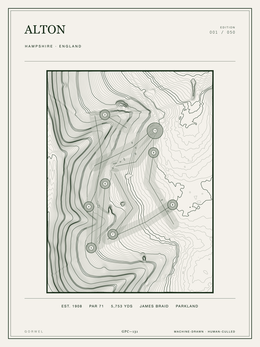 Alton Golf Course Print | Topographic Map Wall Art