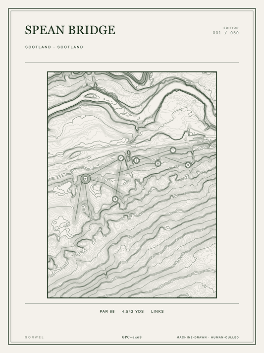 Spean Bridge Golf Course Print | Topographic Map Wall Art