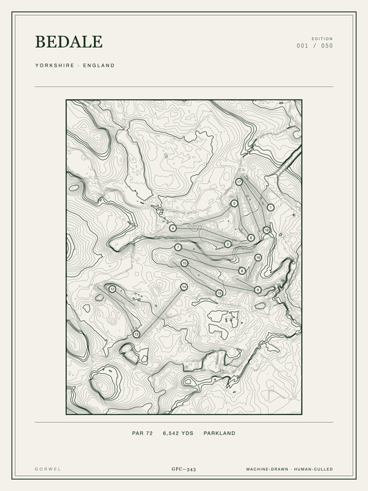Bedale Golf Course Print | Topographic Map Wall Art