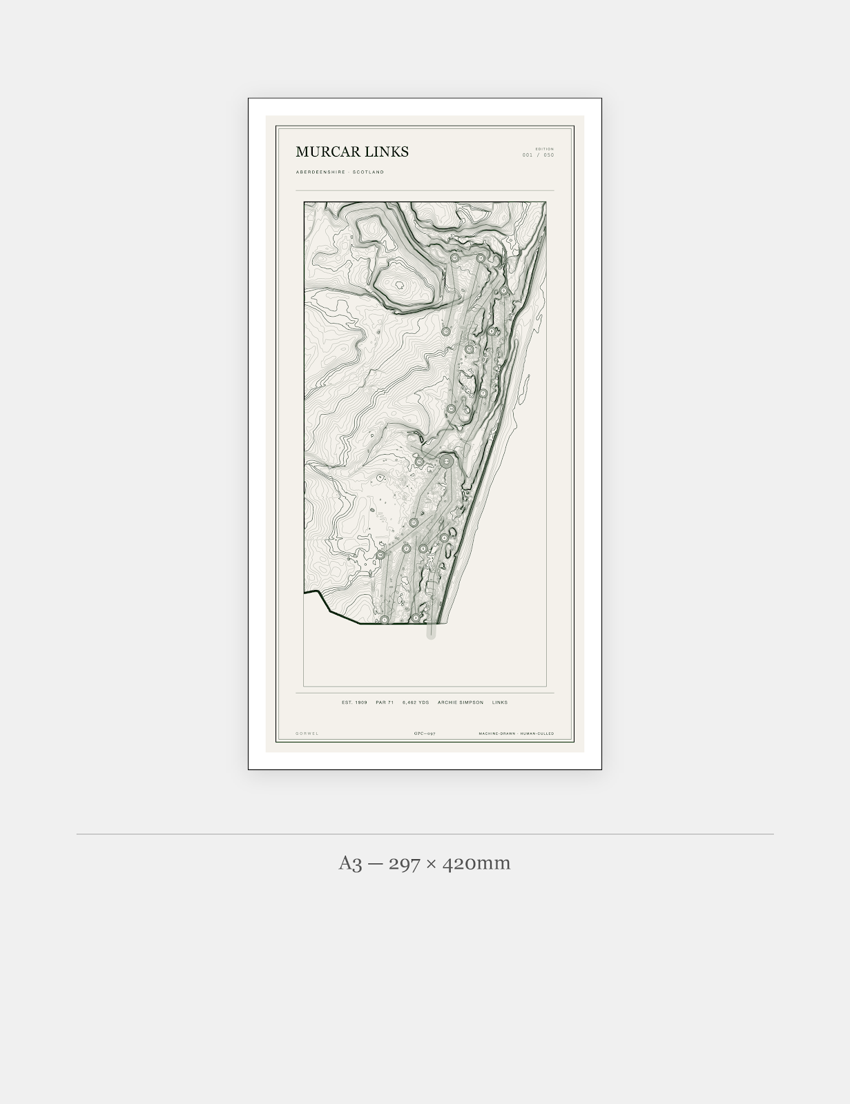 Murcar Links Golf Course Print | Topographic Map Wall Art
