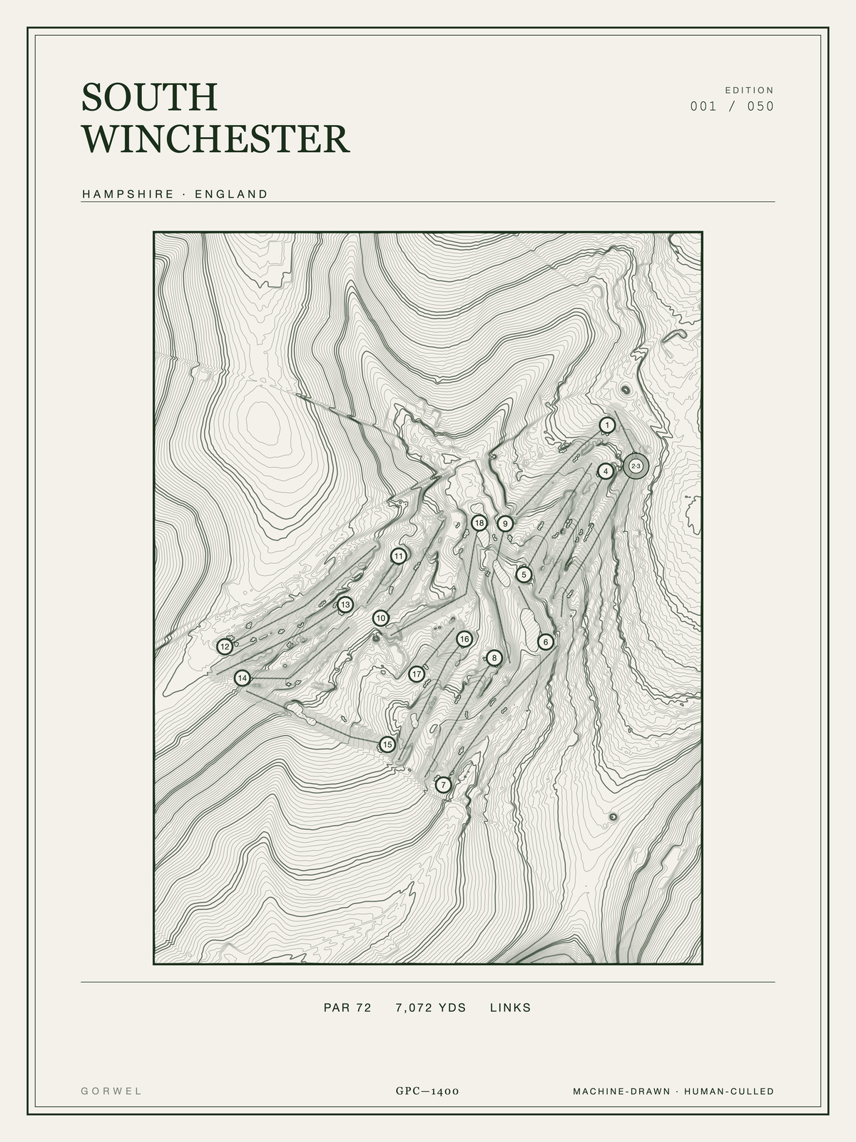 South Winchester Golf Course Print | Topographic Map Wall Art