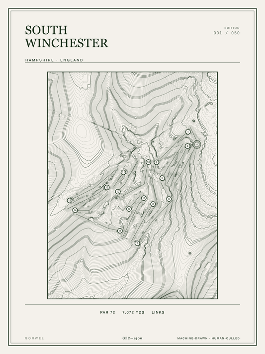 South Winchester Golf Course Print | Topographic Map Wall Art