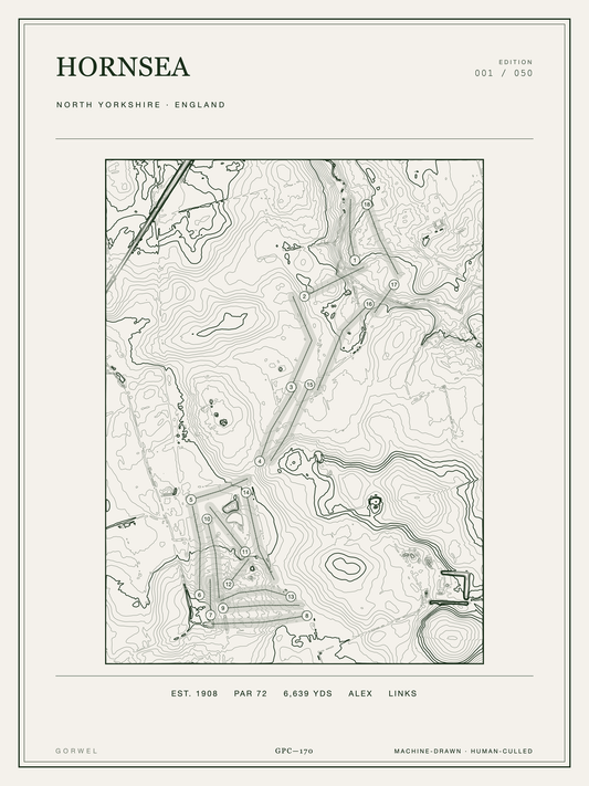 Hornsea Golf Course Print | Topographic Map Wall Art