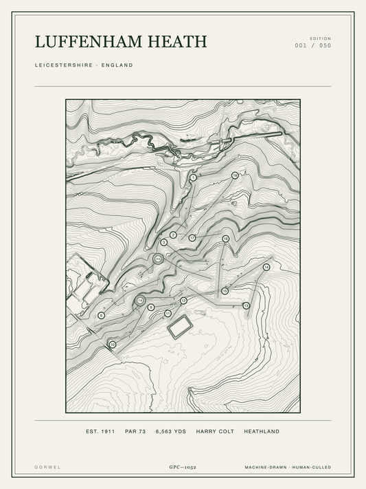Luffenham Heath Golf Course Print | Topographic Map Wall Art