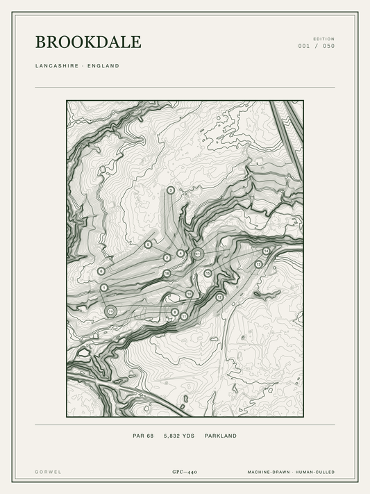 Brookdale Golf Course Print | Topographic Map Wall Art