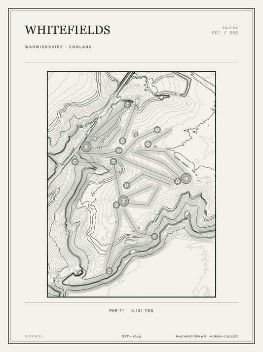 Whitefields Golf Course Print | Topographic Map Wall Art