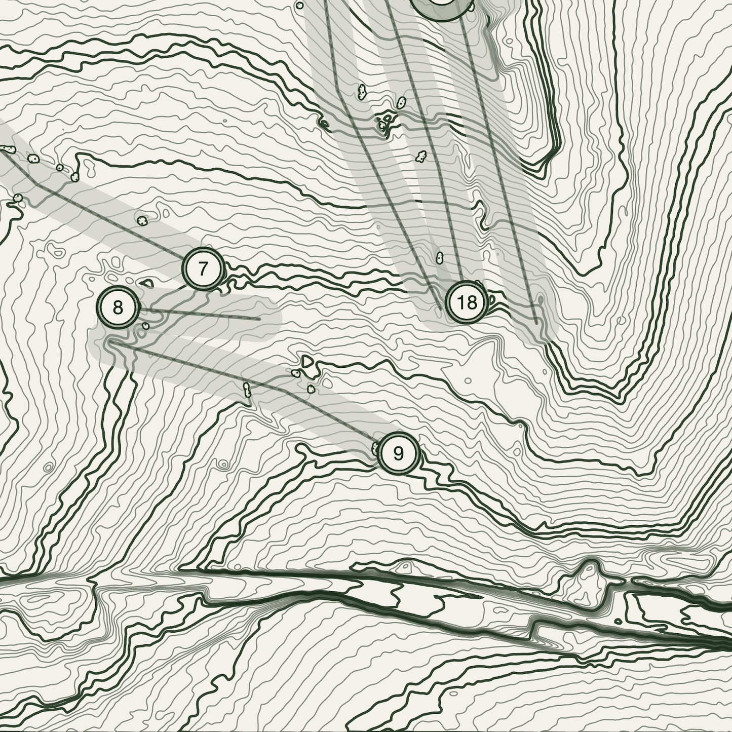 Cuddington Golf Course Print | Topographic Map Wall Art