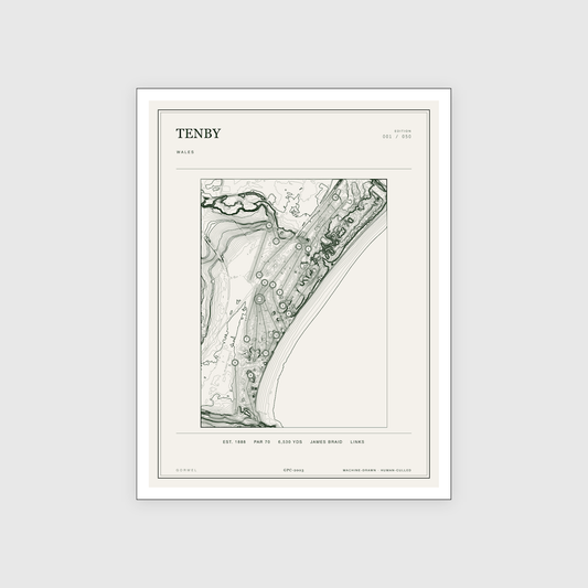Tenby Golf Course Print | Topographic Map Wall Art