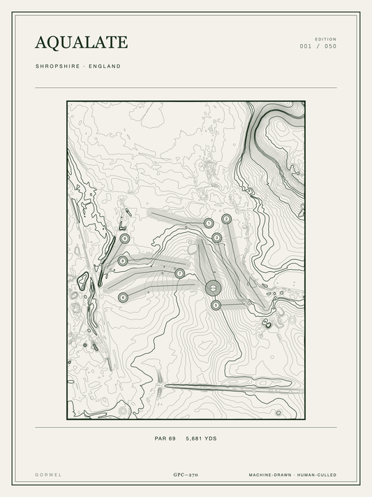 Aqualate Golf Course Print | Topographic Map Wall Art