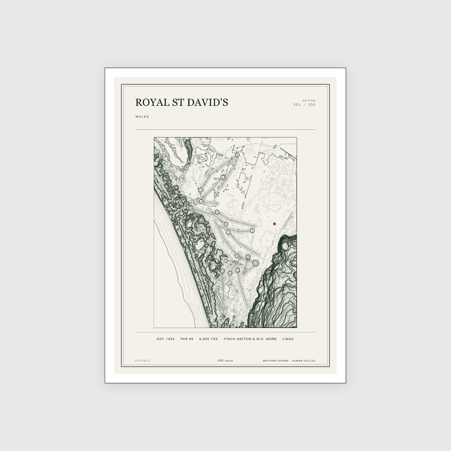 Royal St David'S Golf Course Print | Topographic Map Wall Art