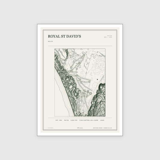 Royal St David'S Golf Course Print | Topographic Map Wall Art